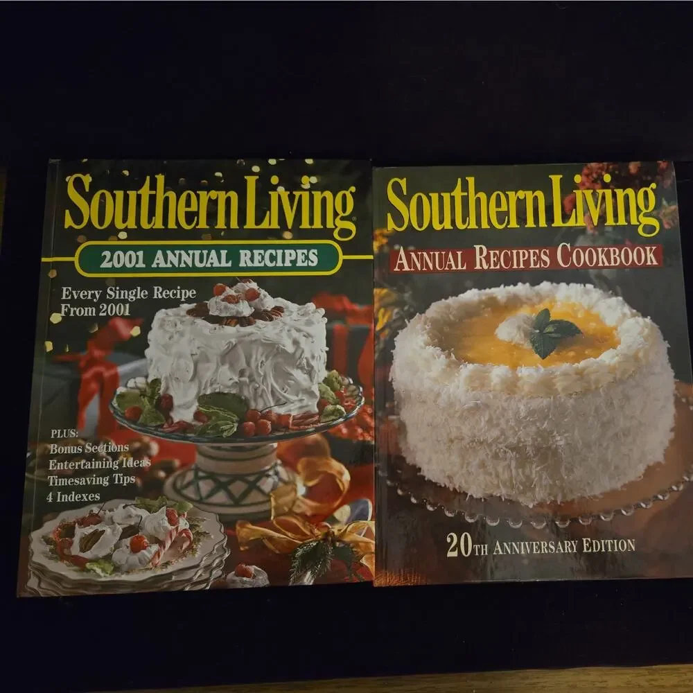 Lot of 2 Southern Living Annual Recipes Cookbooks 1998 2001 Hardcover VG